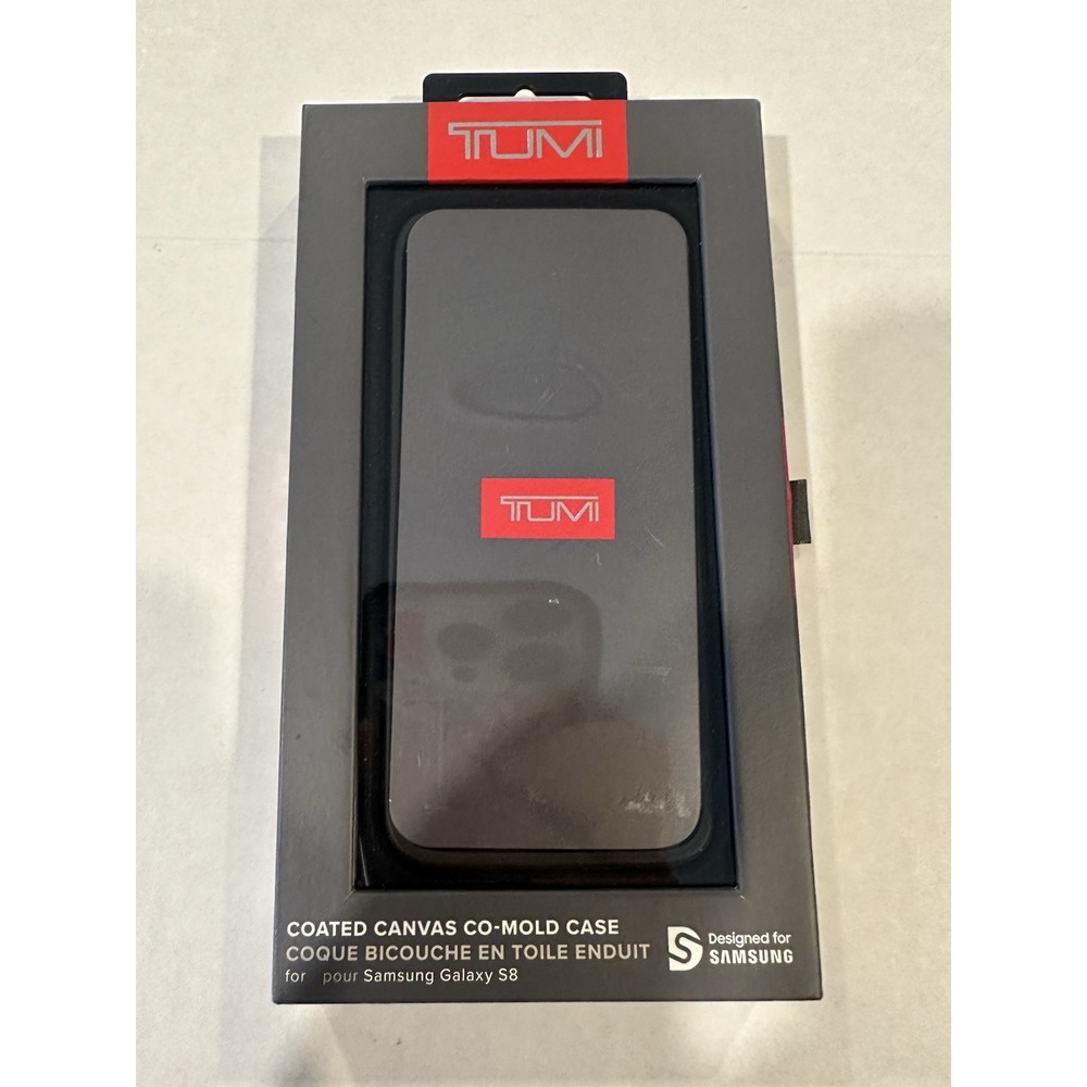 TUMI Samsung Galaxy 8 Phone Case Coated Canvas Co-Mold Cast Dark Gray Black